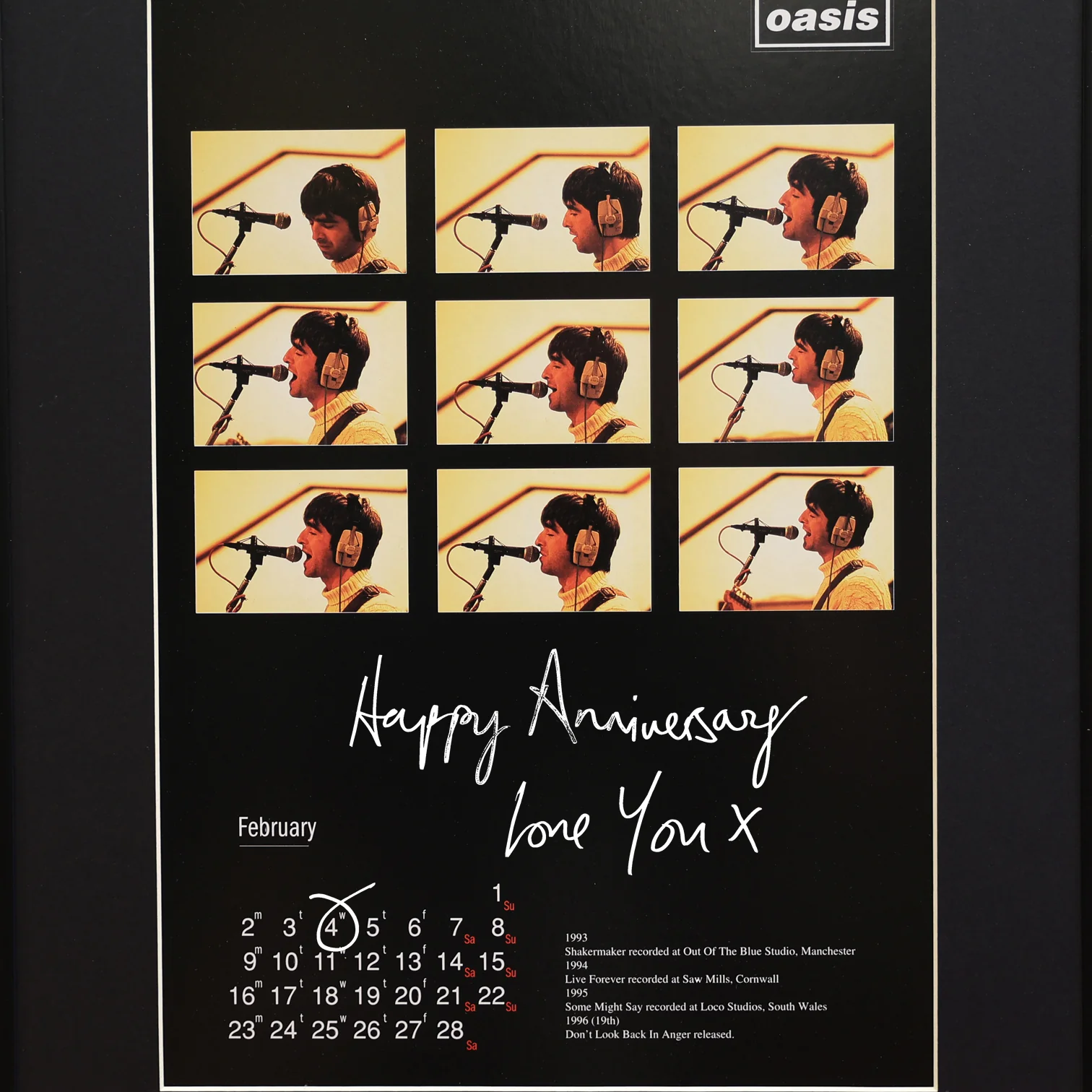 Oasis - May Personalised Calendar. - Image 3